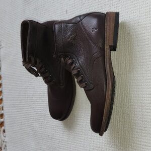 Frye Tyler brown leather lace-up boots 7B